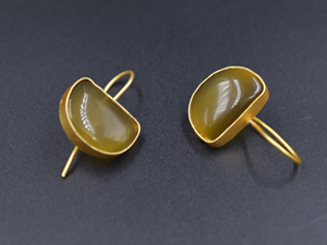 Boucles d'oreilles en laiton plaqué or bijoux boucles d'oreilles en or 18 carats pour femmes cadeaux de fiançailles de mariage boucles d'oreilles simples en gros - Product Image 5