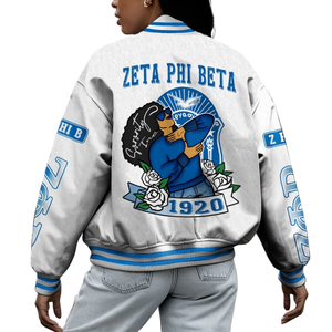 Zeta Phi Beta 1920 fondateurs ZPB bleu blanc Varsity Letterman veste sororité vie grecque Chenille Patch vêtements - Product Image 2