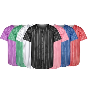 2023 échantillon gratuit en gros de qualité supérieure logo personnalisé maillot dans toutes les couleurs Baseball chemises rayées pour unisexe maillot de Baseball d'été - Product Image 1