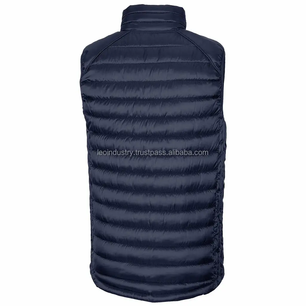 Hot Sell Autumn And Winter Lightweight Hooded Black Quilted Down Puffer Waistcoat Men's Zipper Puffer vest