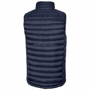 Hot Sell Autumn and Winter Lightweight Hooded <b>Black</b> Quilted Down Puffer Waistcoat <b>Men's</b> Zipper Puffer <b>Vest</b> - Product Image 1