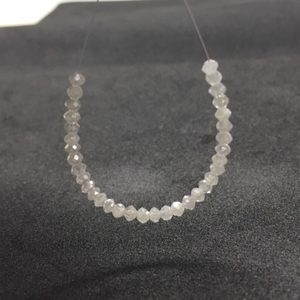 Fil de perles de diamant à facettes de couleur blanche naturelle de 3mm, collier de perles de diamant en forme de fantaisie pour la fabrication de bijoux - Product Image 4