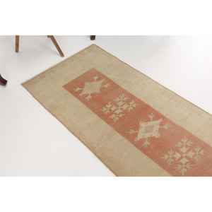 Alfombra Turca Vintage de 2.1x9.2 pies (65x279 cm), Alfombra Marrón Abstracta - Product Image 1