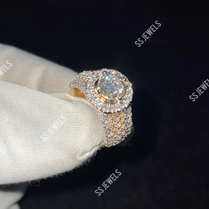 1 Ct VVS1 IGI Certified Lab Grown Diamond Anillo de compromiso para mujer Plata de Ley 925 Anillo de aniversario chapado en oro amarillo para regalo - Product Image 1
