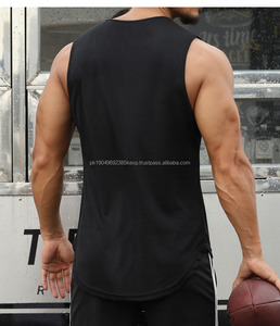 Summer <b>Men's</b> Casual Solid Sleeveless Vest Jogger Training Basketball Loose Fitness Sports Sleeveless T <b>shirts</b> Wholesale - Product Image 4