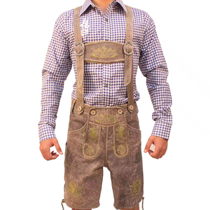 Pantalones Cortos Bávaros De Lederhosen Para Hombre Con Tirantes Detalle Bordado Ideal Para Eventos Y Fiestas Cultural Oktoberfest - Product Image 2