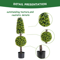 Ensemble de 2 arbres en buis artificiel Ruopei, plante artificielle en pot avec contenants, 3 formes de boules, plante pour la décoration de la maison