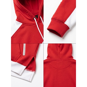 Sudadera con Capucha Personalizada para Hombre, 400g, Diseño Colorblock, Bolsillo con Cremallera, 80% Algodón Peinado/Mezcla de Poliéster, Transpirable, OEM - Product Image 4