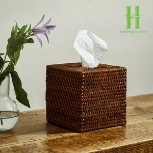 Boîte à mouchoirs en rotin de haute qualité Porte-mouchoirs en rotin durable de haute qualité pour la décoration de table fabriquée au Vietnam - Product Image 5