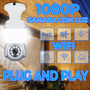 Ampoule LED intelligente avec caméra WiFi PTZ 1080P HD 355°, capteur de lumière blanc chaud, interrupteur pour lampes E26/E14/E27/E40/B22 - Product Image 6