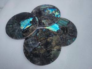 Sous-verre en labradorite polie, pierre précieuse naturelle, articles de bar - Product Image 2