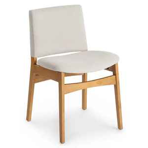 Chaise de salle à manger moderne en bois massif avec siège rembourré, fabricant OEM/ODM personnalisé, mobilier durable et élégant pour restaurant et maison - Product Image 1