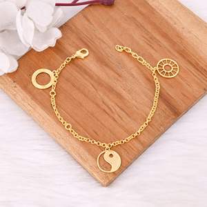 Pulsera de Cadena de Eslabones Chapada en Oro, de Latón, Joyería Sencilla al por Mayor, para Bodas y Fiestas, para Mujer, Regalo para Ella - Product Image 4