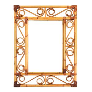 Handmade Classic <b>Bamboo</b> Mirror for Table and Wedding Decoration Carved Love Pattern From Vietnam - Product Image 1