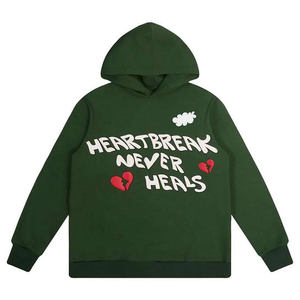 Sudaderas con Capucha Personalizadas de Alta Calidad con Estampado Puff, Sudadera Extra Grande de Felpa de Algodón, Sudadera con Capucha Gruesa para Hombre - Product Image 5