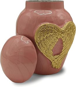 Modern Metal Cremation Urns with Antique Gold Finish Handmade Tabletop <b>Vase</b> for Human Ashes Customizable Capacity and Coloring - Product Image 3