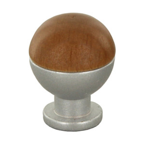 Pomoli in Legno Ottone 735b 18 mm Noce Chiaro Pz 2 - Product Image 1