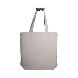 Sac fourre-tout en toile de coton 100 % biologique MGI, écologique, qualité supérieure, logo personnalisé imprimé, fermeture éclair longue, pour le shopping - Product Image 1