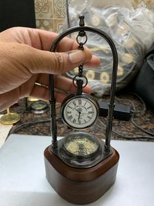 Horloge nautique en laiton et minuterie boussole Style Vintage antique artisanat en métal poli parfait pour les marins et un usage domestique - Product Image 3