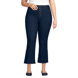 Pantalon évasé violet tendance pour femmes taille haute bouton Denim grande taille Design confortable OEM ODM fournisseur de vêtements en vrac été - Product Image 3