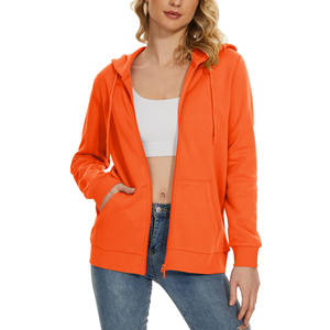 Meilleure vente Sweat-shirts à capuche surdimensionnés avec logo brodé personnalisé Fermeture éclair Cordon de serrage Poids lourd 450GSM Bordure et poignets côtelés Vêtements d'hiver pour femmes - Product Image 4