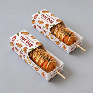 Boîte d'emballage pliable personnalisée pour hot-dogs, corn-dogs, sandwichs, sushis, tacos à emporter avec couvercle - Product Image 4