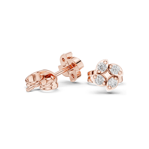 Boucles d'oreilles en diamants cultivés en laboratoire, 0,144 CT, clarté VVS-VS EF, disponibles en or 18 carats, 14 carats, 10 carats et argent 925 - Product Image 4