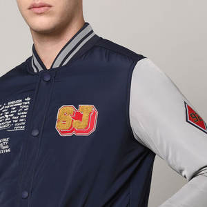 แจ็คเก็ตบอมเบอร์สำหรับผู้ชายเสื้อแจ็คเก็ตบอมเบอร์พิมพ์โลโก้ออกแบบได้ตามต้องการ - Product Image 5