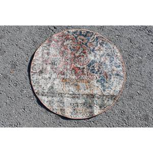 พรมขนสัตว์ทำมือสีแดงสีน้ำเงินสีแดงคลาสสิกขนาด2.3x2.3ฟุตสไตล์ตุรกีพื้นที่ขนาดใหญ่สี่เหลี่ยมผืนผ้าพื้นที่นามธรรมพื้นผิวยางขนาด10มม. สำหรับใช้ในห้องโถง - Product Image 1