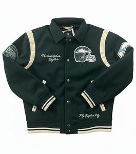 Chaquetas Universitarias de Lana de Alta Calidad Ecológicas 2025, Cuerpo de Lana Reciclada, Bordado en la Parte Delantera y en las Mangas, Diseño Personalizado OEM - Product Image 1