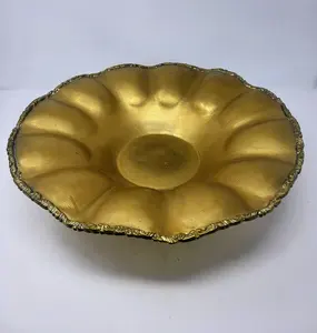 Bol en céramique artisanale, bol en métal martelé de qualité supérieure, style d'intérieur design, présentation sécurisée, plaqué, Zahid Exports - Product Image 3