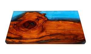 Planche à déjeuner rectangulaire en bois d'acacia et résine époxy pour ustensiles de cuisine Baguettes à découper charcuterie-Blocs à découper - Product Image 5