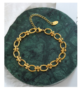 Pulsera de Acero Inoxidable para Mujer, Pulsera de Oro de 18K, Cadena O, Diseño Simple, Acier Inoxydable, Bijoux En Gros, Novedad, Moda, Moda, Diseño - Product Image 3