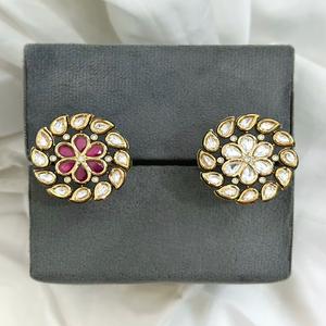 Exclusive Premium Quality Gold Finish Moissanite Polki Kundan <b>Adjustable</b> <b>Ring</b> For Function Wedding Wear Collection For Women - Product Image 1