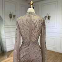 Robes de soirée élégantes en satin respirant 2024, col haut, manches régulières, couleur caramel, coupe droite, longueur au sol, pour adultes
