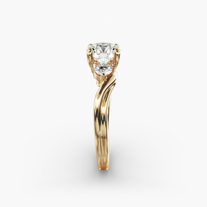 Anillo de compromiso clásico de oro de 10K de Luxe Moment, anillo de promesa de aniversario para mujer, regalo, Diamante de moissanita de tres piedras para bodas - Product Image 3