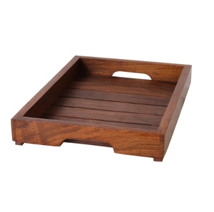 Sheesham Wood 14 Inch Serving Tray Wood with Handles Decorative Serving Tray Platter for Breakfast table Decorative - Product Image 5
