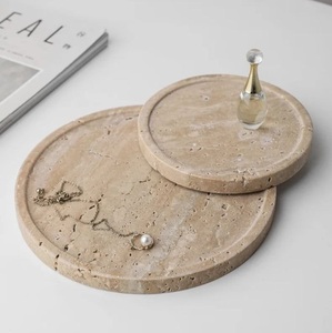 Bandeja Rectangular de travertino Natural hecha a mano, elevador de tocador de piedra, losa decorativa para servir, baño, cocina, encimera, exhibición - Product Image 5