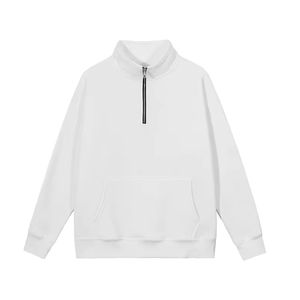 Sweat-shirt et sweat à capuche à manches raglan mi-zippé, grande taille, 100% coton, 300 GSM, coupe ample, respirant, style hip-hop - Product Image 3