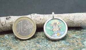 925 Argent Seigneur Kali Pendentif Verre Peint À La Main Argent Encadré Pendentif Designer Argent Pendentif - Product Image 6