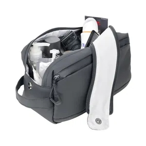 Beauty Case Nero Personalizzabile con 2 Portaoggetti, Borsa da Toilette Personalizzabile - Product Image 3