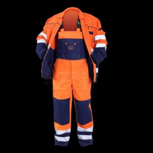 Overol de Trabajo Impermeable de Algodón para Hombre, Corte Holgado, Múltiples Bolsillos, Protección Laboral, Reflectante, Alta Visibilidad - Product Image 1