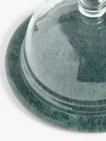 Dôme en verre élégant avec base en marbre massif Parfait pour les desserts modernes servant de la vaisselle de restaurant et la présentation des aliments
