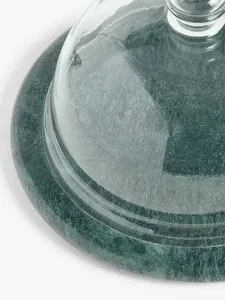 โดมแก้วหรูหราพร้อมฐานหินอ่อนแข็งเหมาะสำหรับการเสิร์ฟของหวานในร้านอาหารและการนำเสนออาหาร - Product Image 3