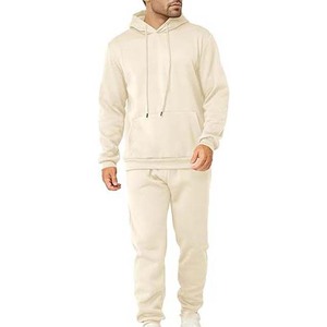 100% coton polaire haute qualité plaine vierge survêtements à capuche et survêtement 2 pièces ensembles pour hommes avec logo personnalisé couleur Design - Product Image 6
