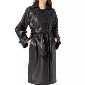 Arrivées respirantes vêtements pour femmes en gros grande taille hiver Trench Coat femmes Long manteau pour femmes manteau en cuir de mouton véritable - Product Image 2