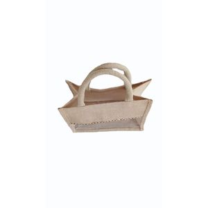 Sac de transport en jute marron de 4,5 kg avec fermeture éclair, taille moyenne, longue poignée d'épaule, pour aliments, publicité, usage quotidien, sac de plage - Product Image 4