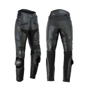 Pantalones de moto de cuero de vaca de carreras para hombres y mujeres de nuevo estilo personalizados transpirables y a prueba de viento para jinetes y niños - Product Image 1