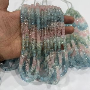Cuentas Facetadas de Aguamarina y Morganita Naturales de 4mm a 7mm, Alta Calidad, Más de 50 Años de Experiencia en la Fabricación de Joyas - Product Image 5