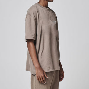 Personalizada de alta calidad Unisex 250 300gsm de gran tamaño Boxy algodón orgánico Camiseta de algodón de cáñamo hombres camiseta en blanco hombres lavado ácido camisetas - Product Image 2